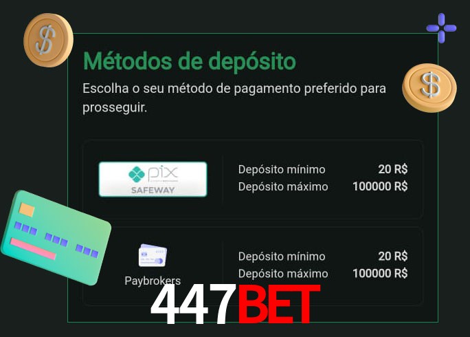O cassino 447bet oferece uma grande variedade de métodos de pagamento